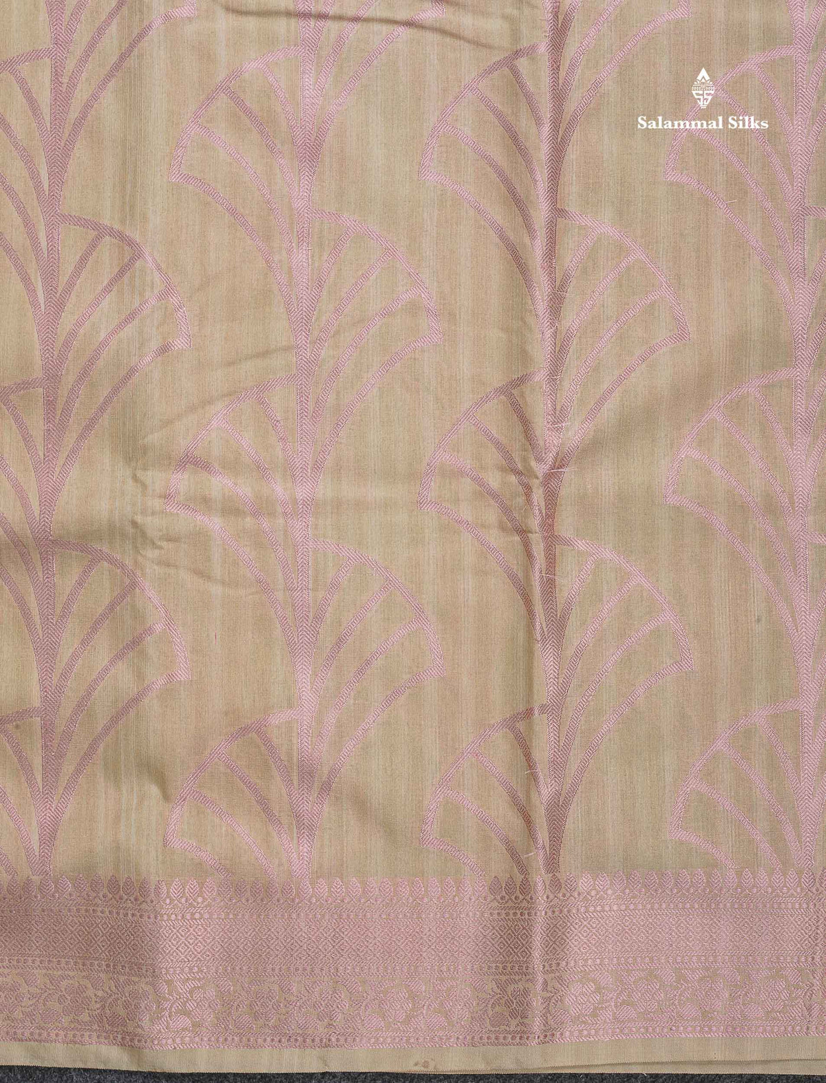 Cotton Mix Saree - Peach Colour Body With Fancy Border