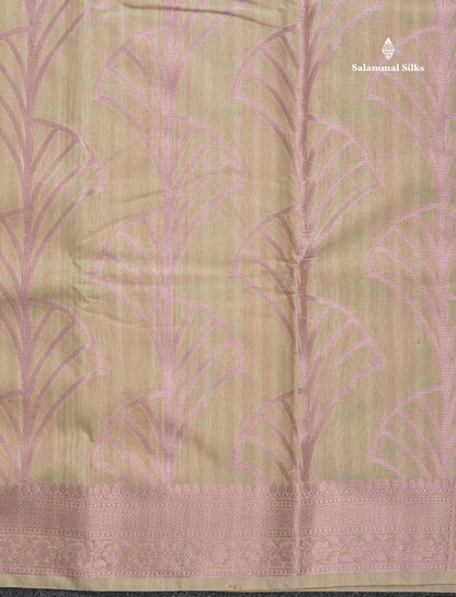 Cotton Mix Saree - Peach Colour Body With Fancy Border