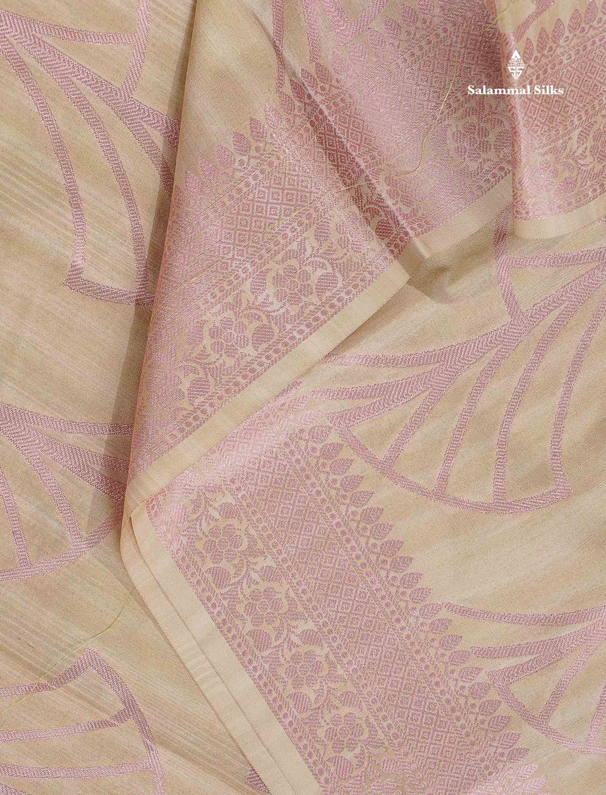 Cotton Mix Saree - Peach Colour Body With Fancy Border