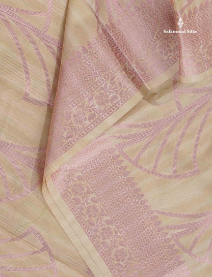 Cotton Mix Saree - Peach Colour Body With Fancy Border