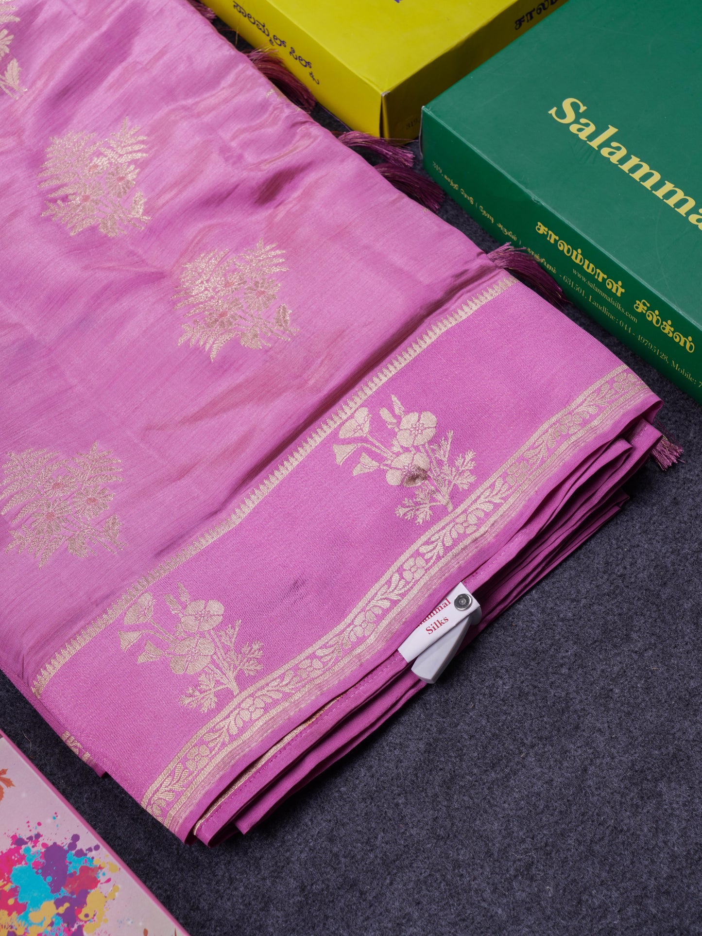 Beautiful Onion Pink Semi Raw Silk Saree With Fancy Border
