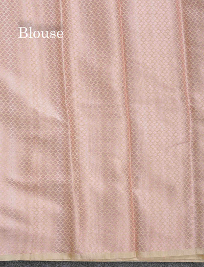 Cotton Mix Saree - Peach Colour Body With Fancy Border