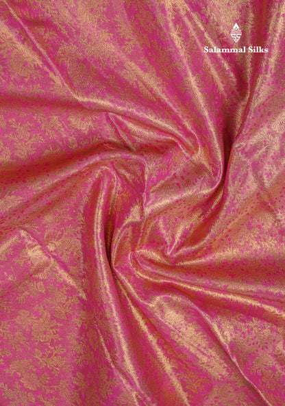 Beautiful Pink Tissue Bridal Semi Silk Saree With Contrast Green Traditional Evening Morning Border
