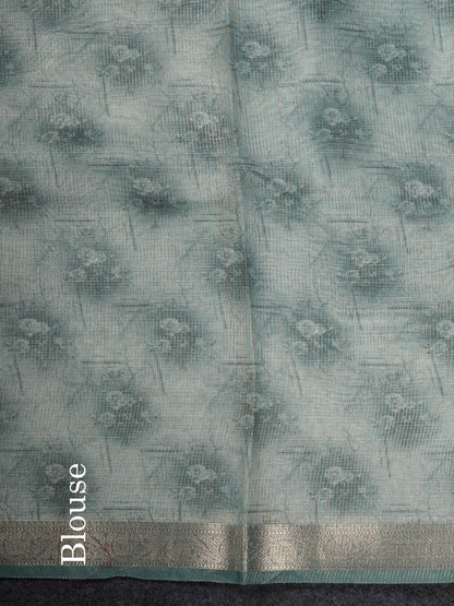 Vairaoosi Lines Silk Kota Fancy Saree With Small Border