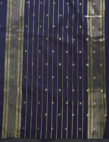 Semi Silk Saree - Teal Green Colour Body & Zari Butta With Blouse