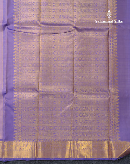 Beautiful Onion Pink Pure Kanjivaram Silk Saree With Contrast Violet Traditional Medium Border