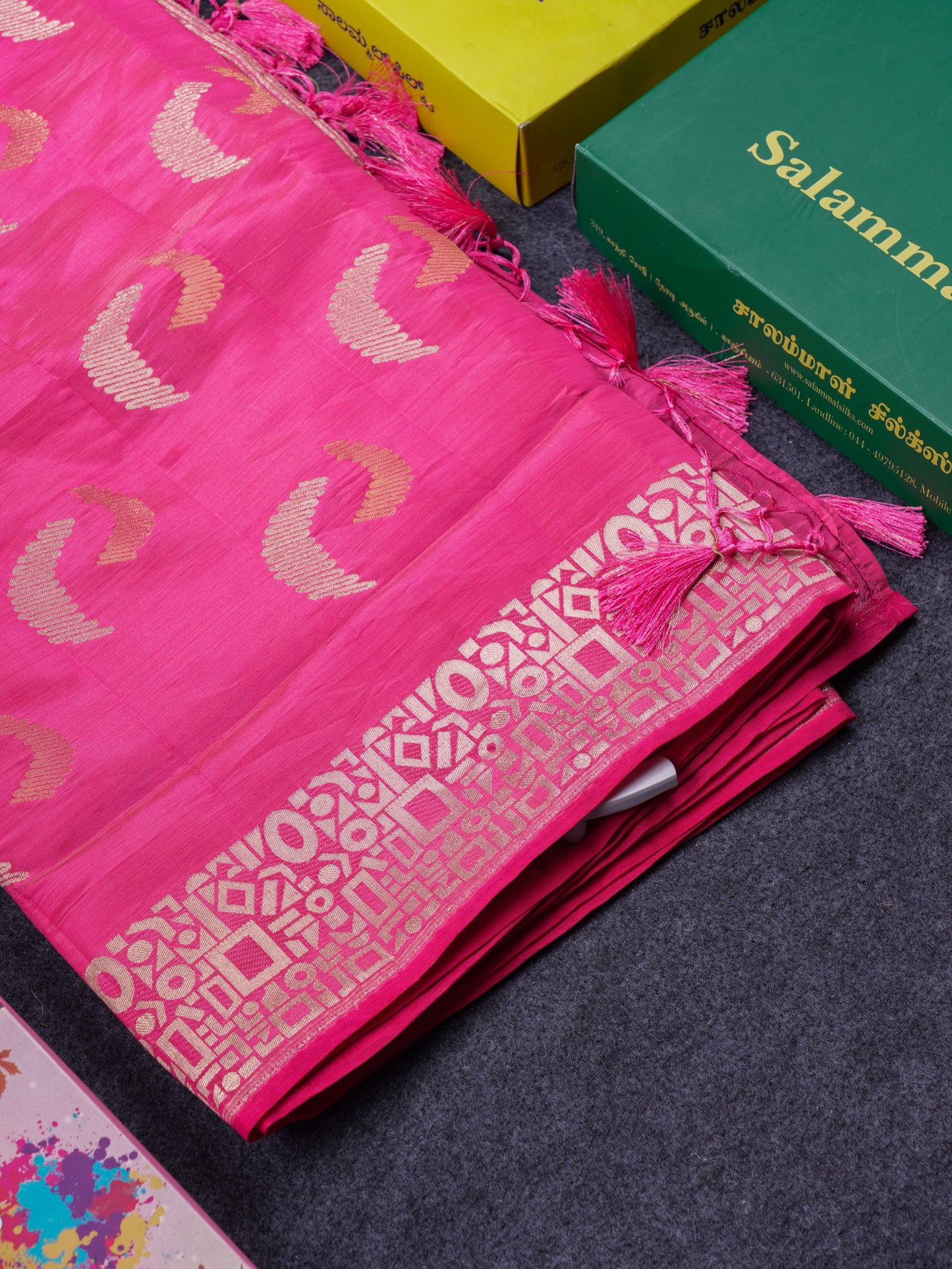 Beautiful Blue Semi Raw Silk Saree With Fancy Border