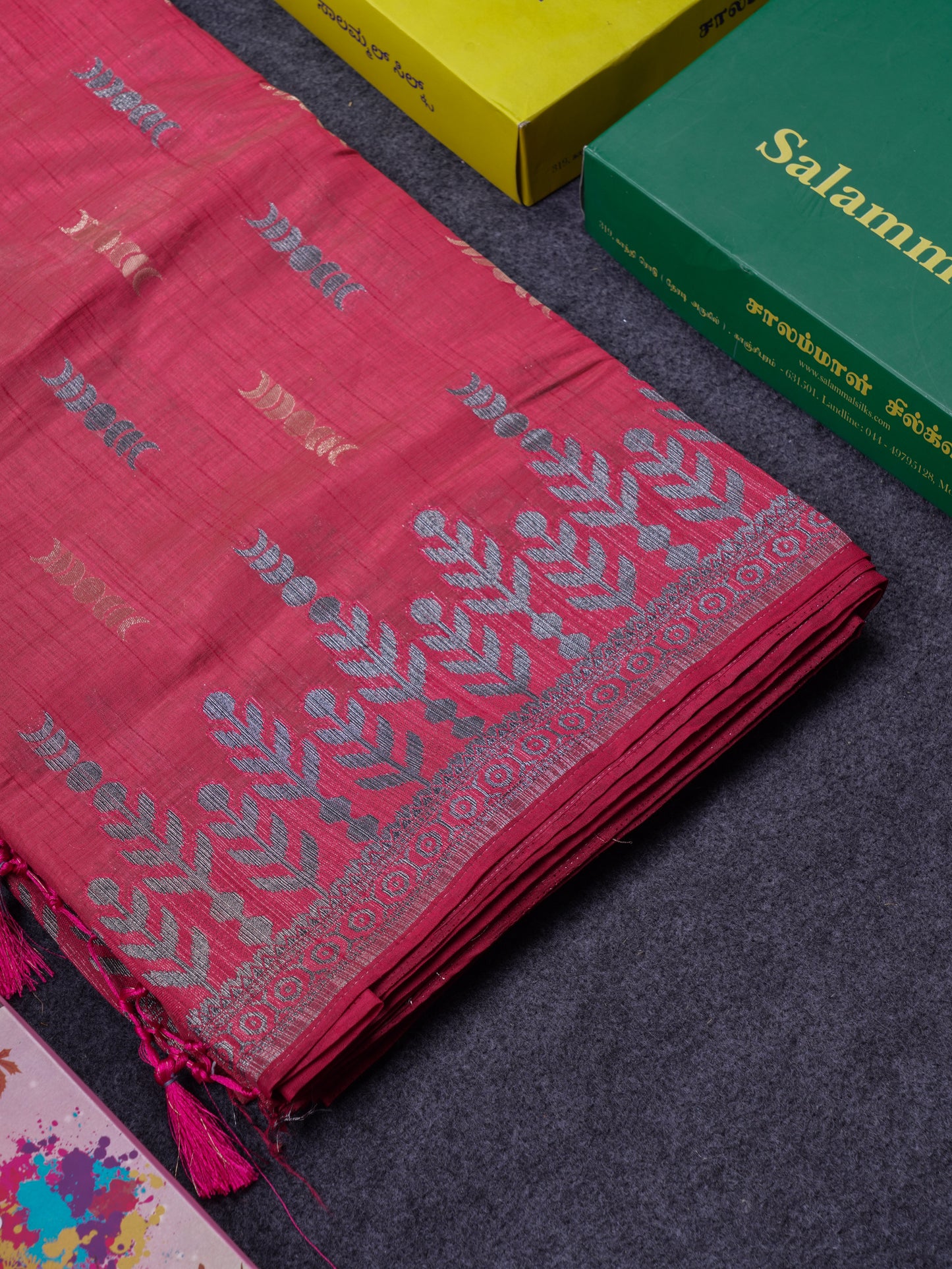 Beautiful Light Pink Semi Raw Silk Saree With Fancy Border