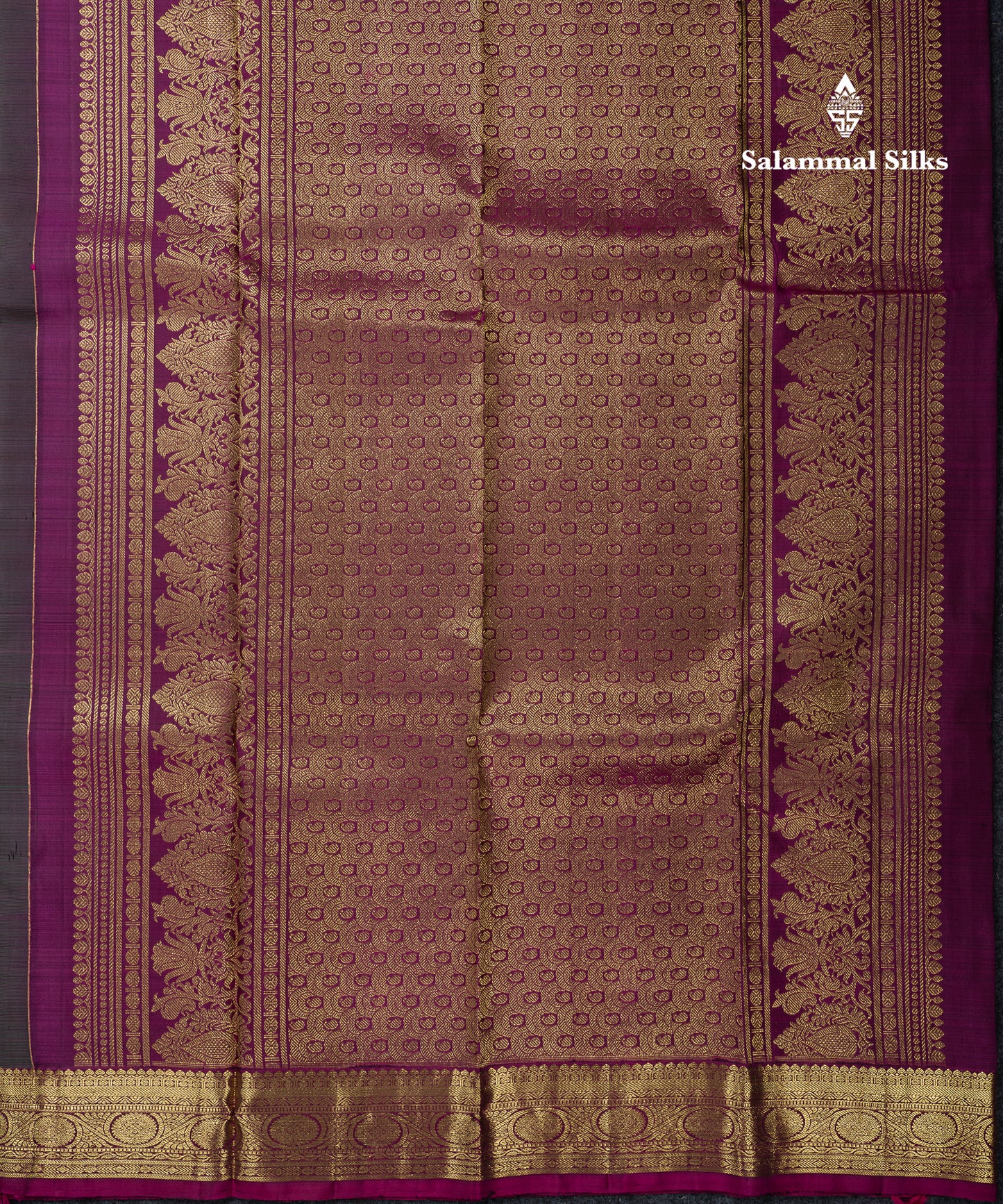 Beautiful Green Pure Kanjivaram Silk Saree With Contrast Magenta Traditional Small Border