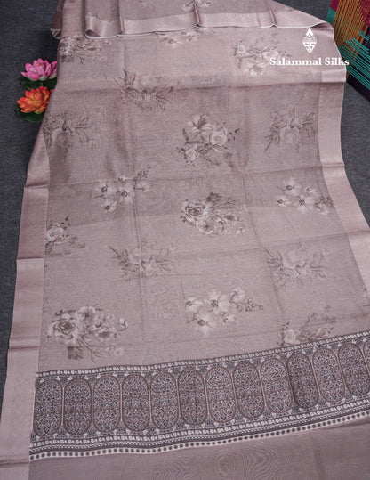 Light Chocolate Silk Kota Fancy Saree With Fancy Border