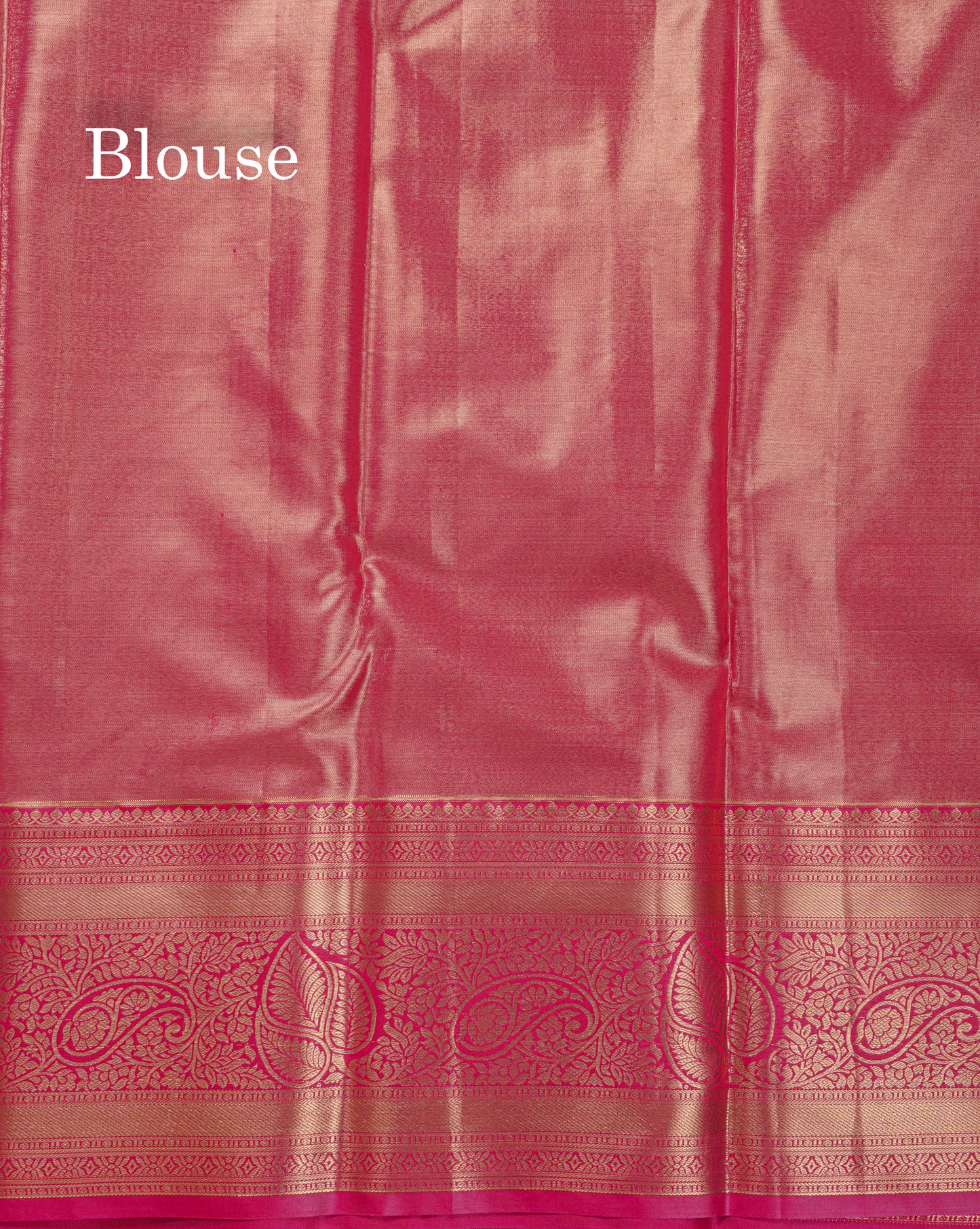 Beautiful Gold Tissue Bridal Semi Silk Saree With Contrast Pink Traditional Evening Morning Border