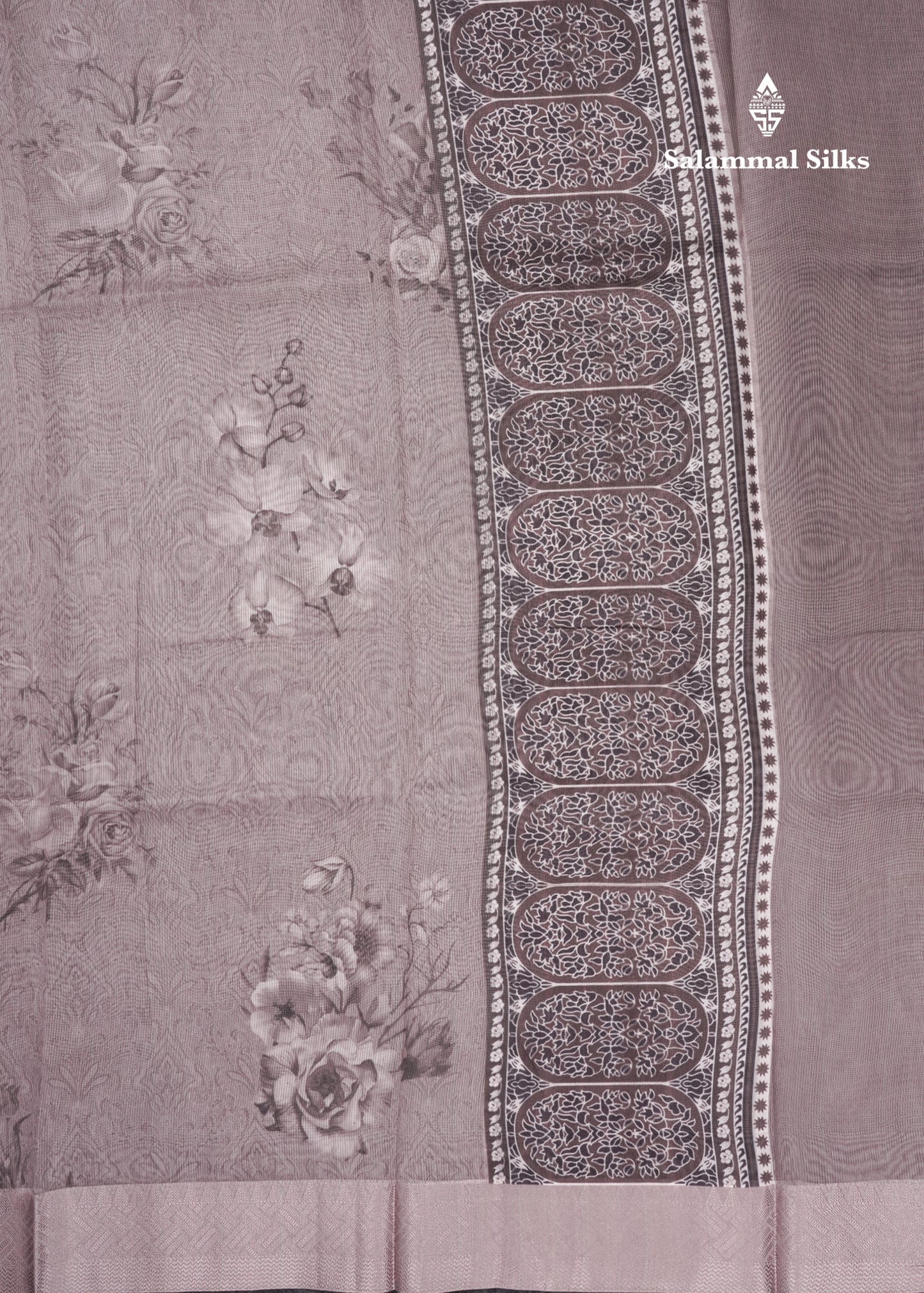 Light Chocolate Silk Kota Fancy Saree With Fancy Border