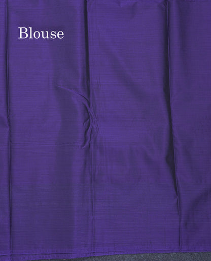 Bottle Green Semi Silk Saree With Contrast Violet Border