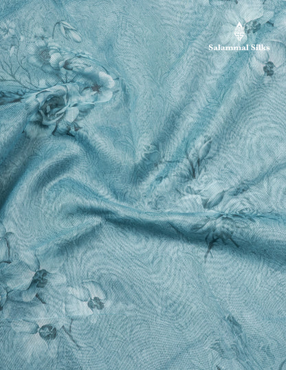 Pastel Blue Silk Kota Saree With Fancy Border