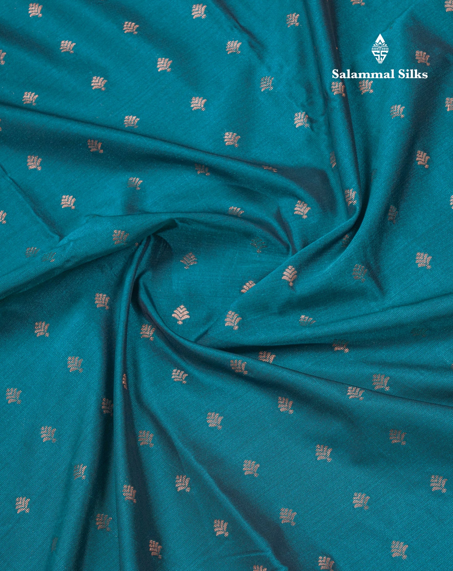 Peacock Blue Semi Silk Saree With Contrast Dark Brown Border