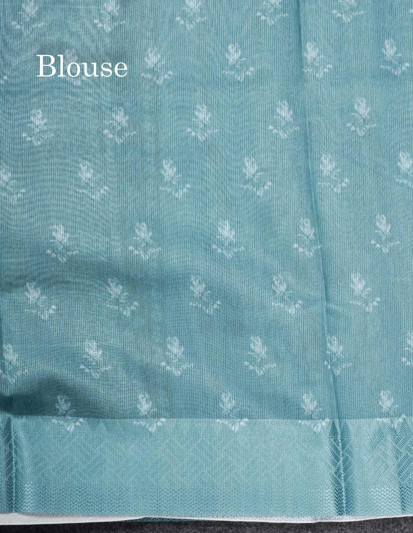 Pastel Blue Silk Kota Saree With Fancy Border