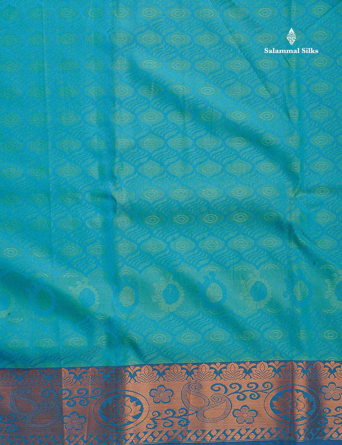 Semi Silk Saree - Sapphire Blue Colour Body With Contrast Purple Blouse
