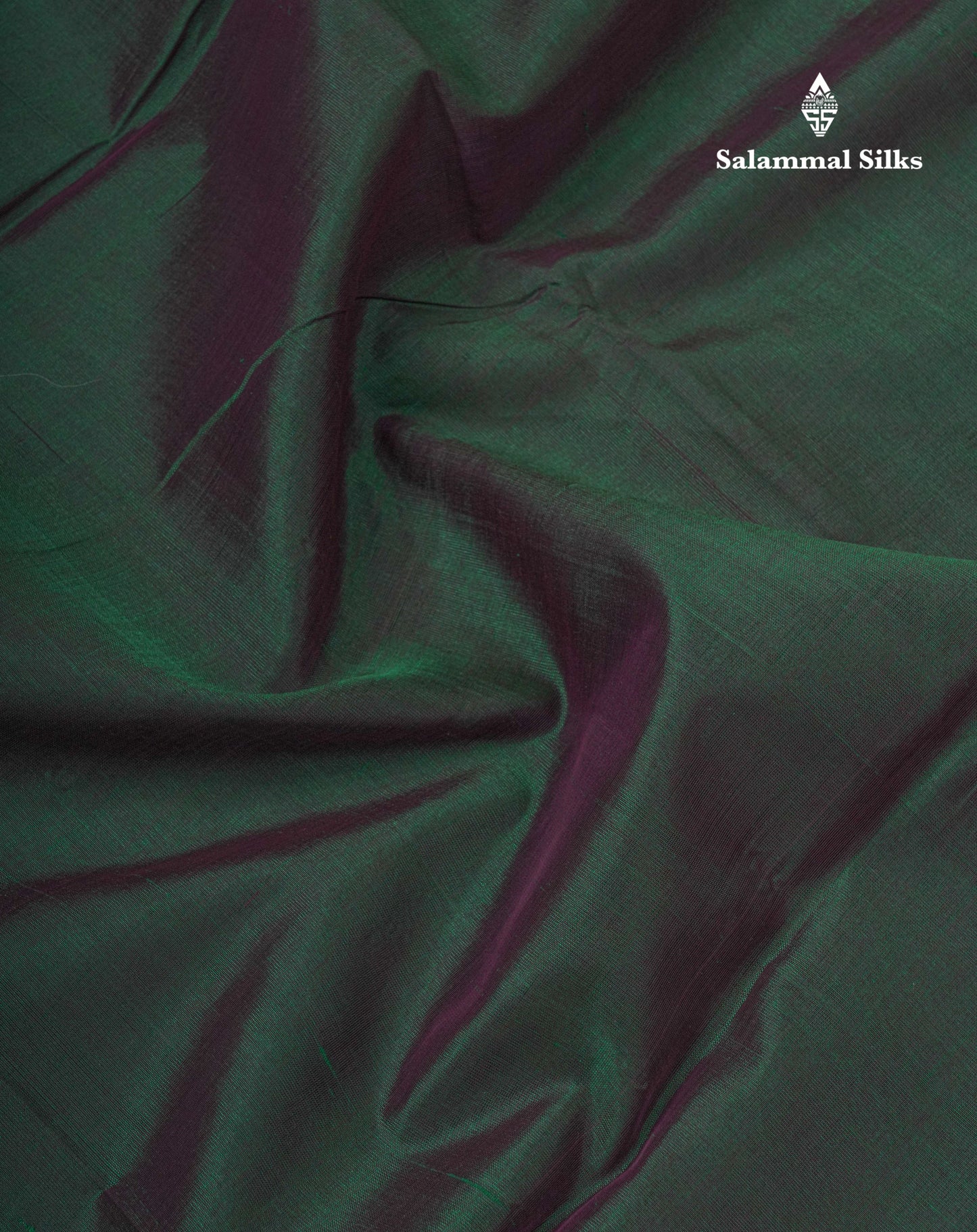 Bottle Green Plain Pure Silk Cotton Saree With Contrast Mustard Yellow Blouse
