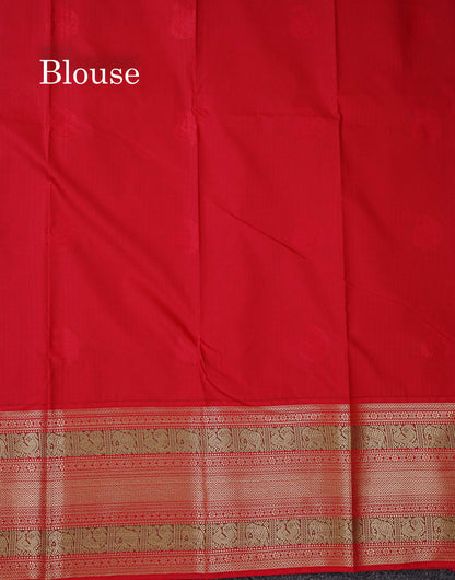 Semi Silk Saree -  Pista Green Zari Lines Butta With Contrast Redish Pink Traditional Evening Morning Border