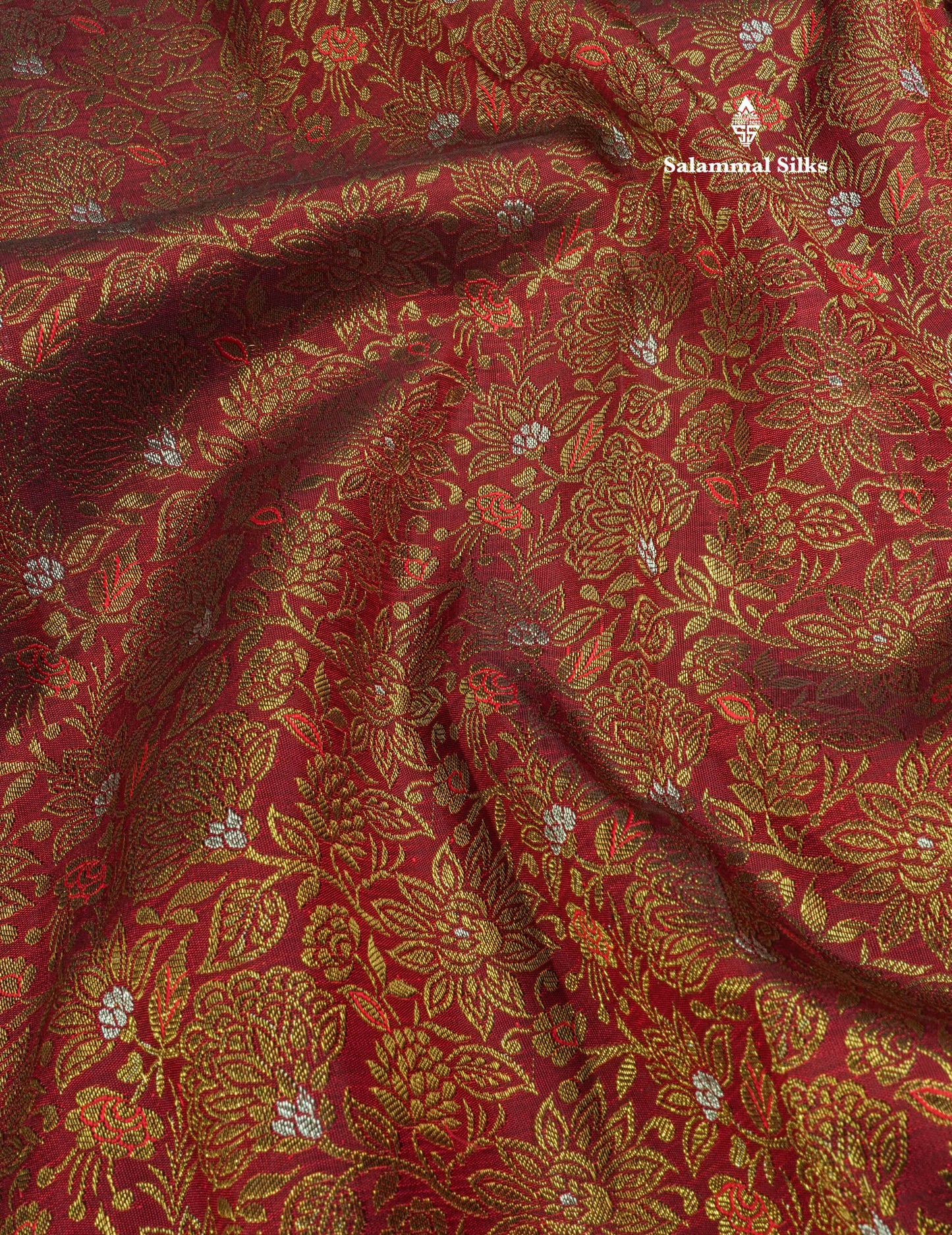 Pure Zari Dark Maroon Pure Kanjivaram Silk Saree With Meenakari work