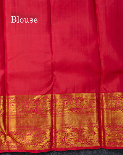 Beautiful Navy Blue Pure Kanjivaram Silk Saree With Contrast Redish Pink Traditional Evening Morning Border
