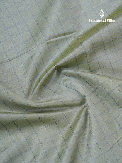 Light Rexona Checks Semi Silk Cotton Saree With Contrast Blue Shade Traditional Border