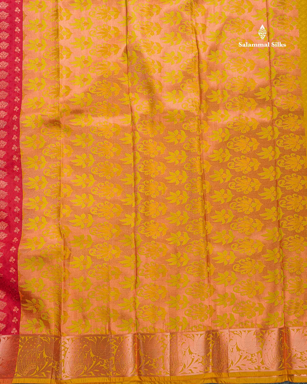 Semi Silk Saree - Maroon Colour Body With Contrast Manthulir Yellow Blouse