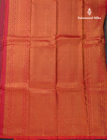 Beautiful Bottle Green Fancy Pure Kanjivaram Silk Saree With Contrast Pinkish Orange Blouse