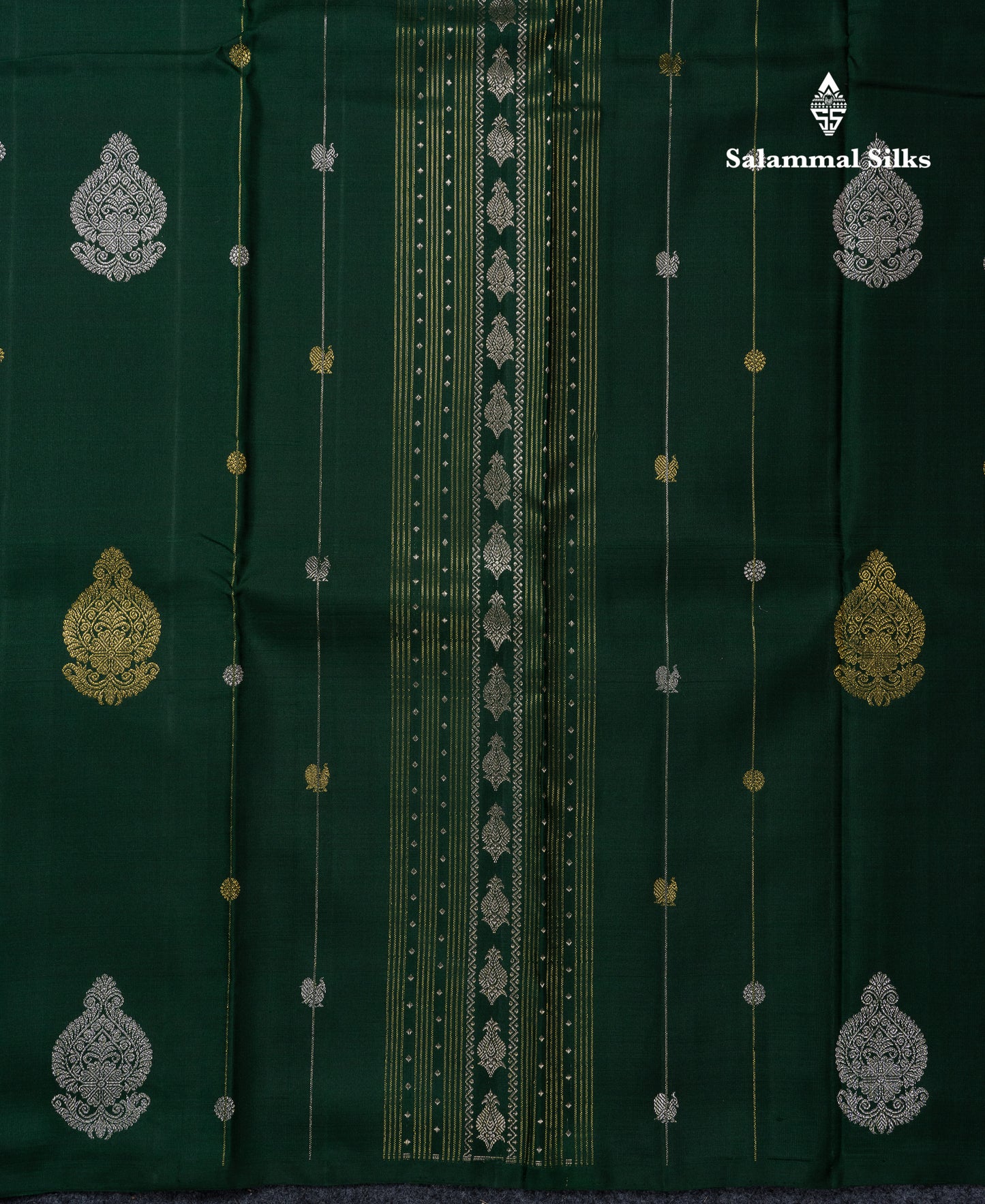 Beautiful Bottle Green Fancy Pure Kanjivaram Silk Saree With Contrast Pinkish Orange Blouse