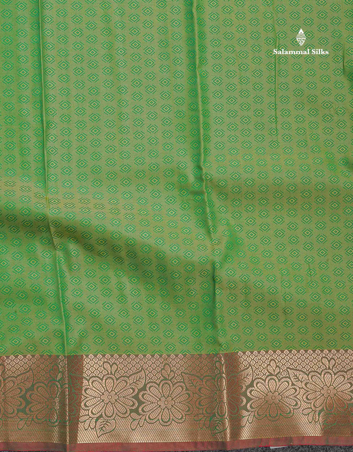 Semi Silk Saree - Light Green Colour Body With Blouse