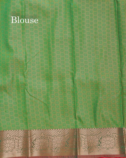 Semi Silk Saree - Light Green Colour Body With Blouse