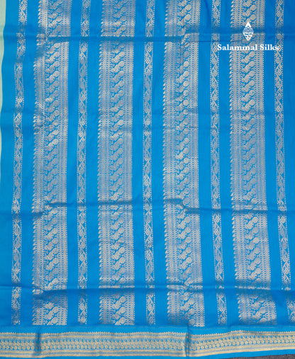 Pastel Blue Kalyani Cotton Saree With Contrast Sky Blue Border