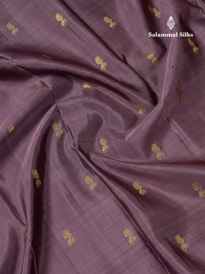 Beautiful Light Violet Pure Kanjivaram Silk Saree With Contrast Maroon Traditional Evening Morning Border