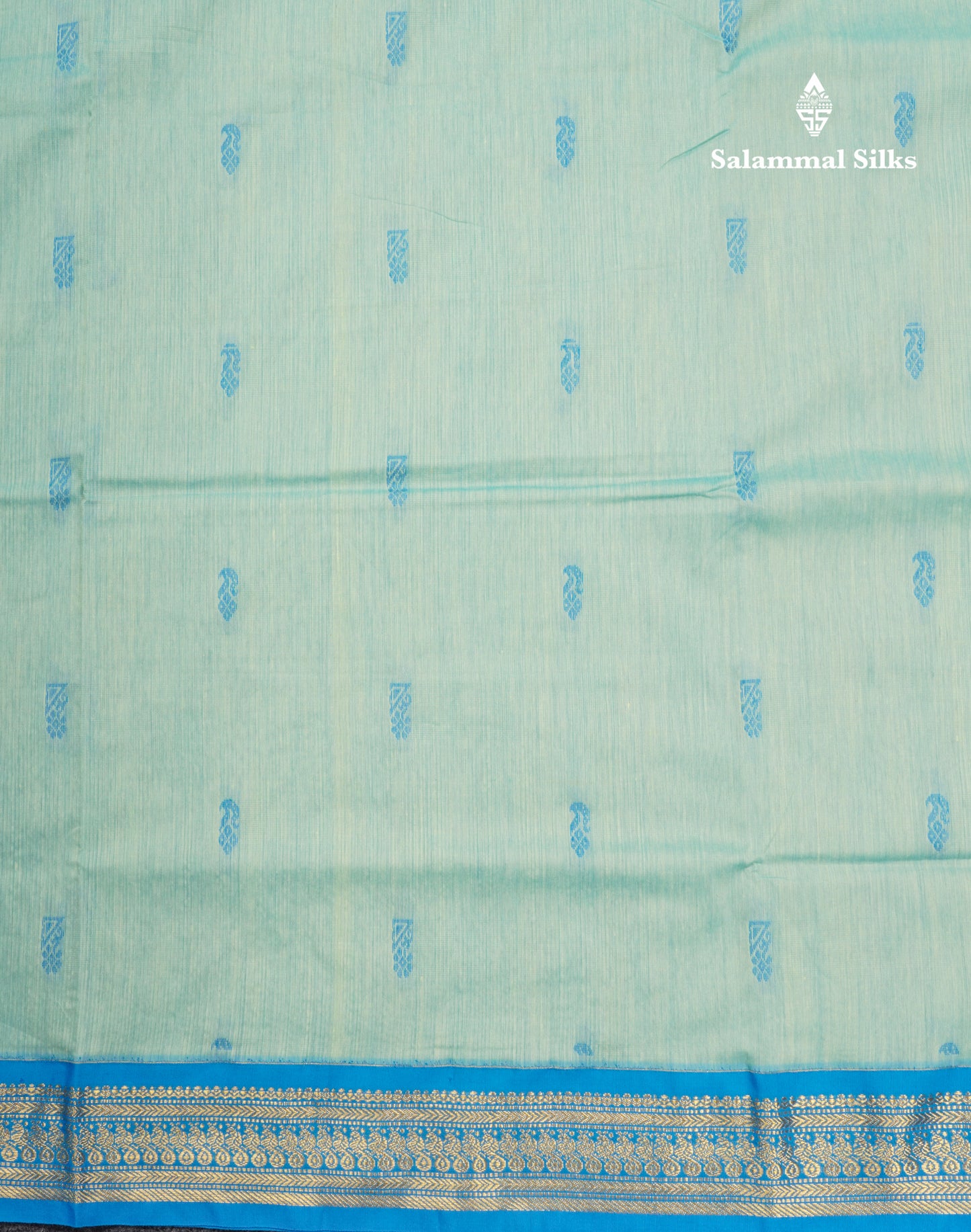 Pastel Blue Kalyani Cotton Saree With Contrast Sky Blue Border