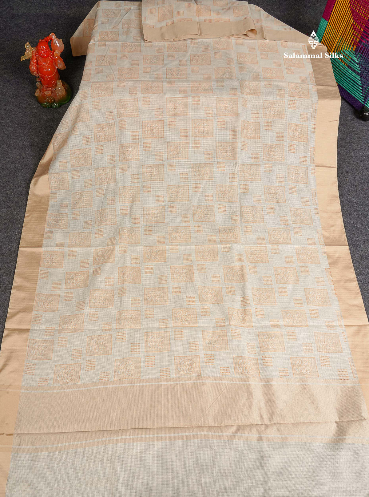 Kota Cotton Fancy Saree - Half White Colour Body Printed Design With Blouse