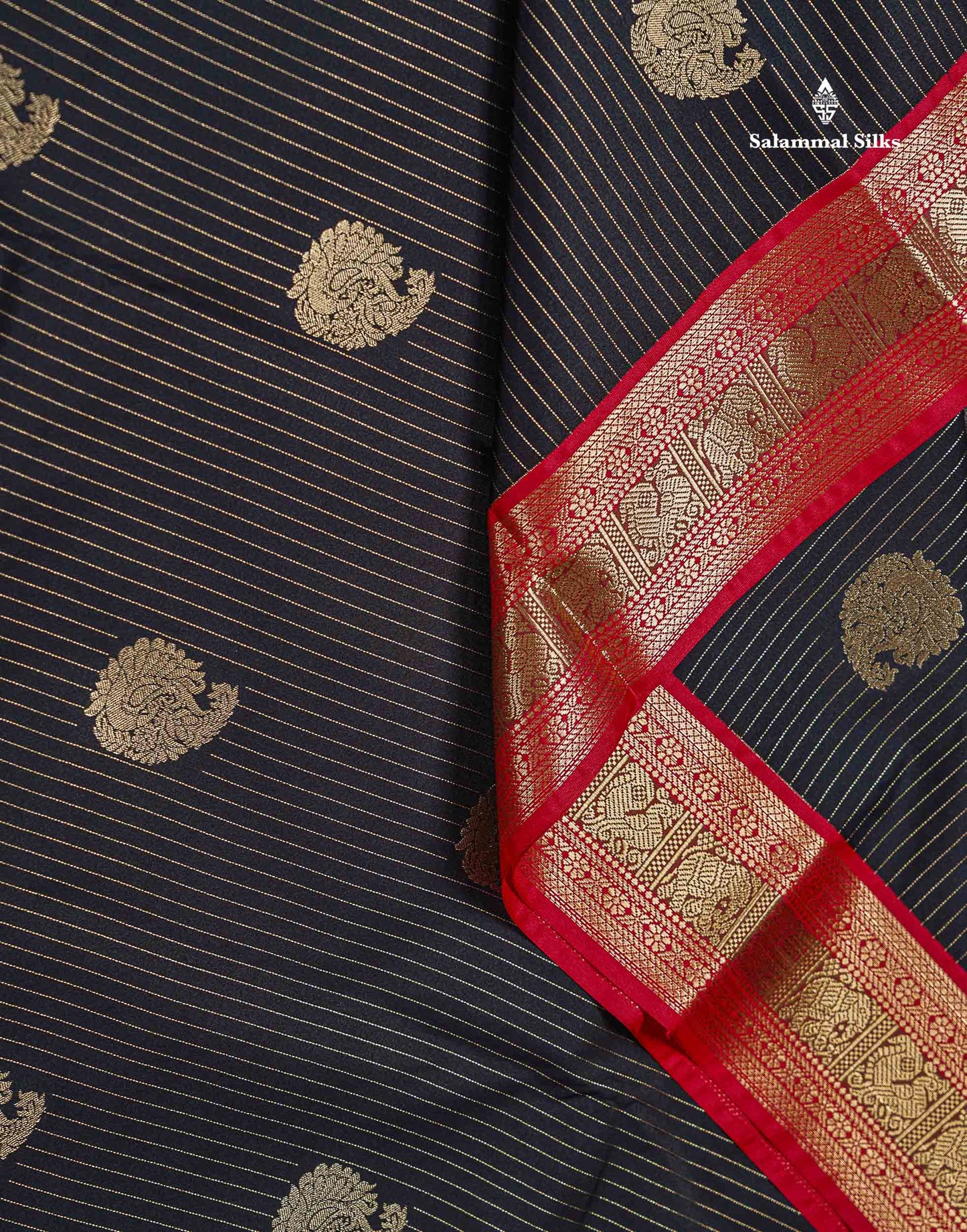 Semi Silk Saree -  Pista Green Zari Lines Butta With Contrast Redish Pink Traditional Evening Morning Border