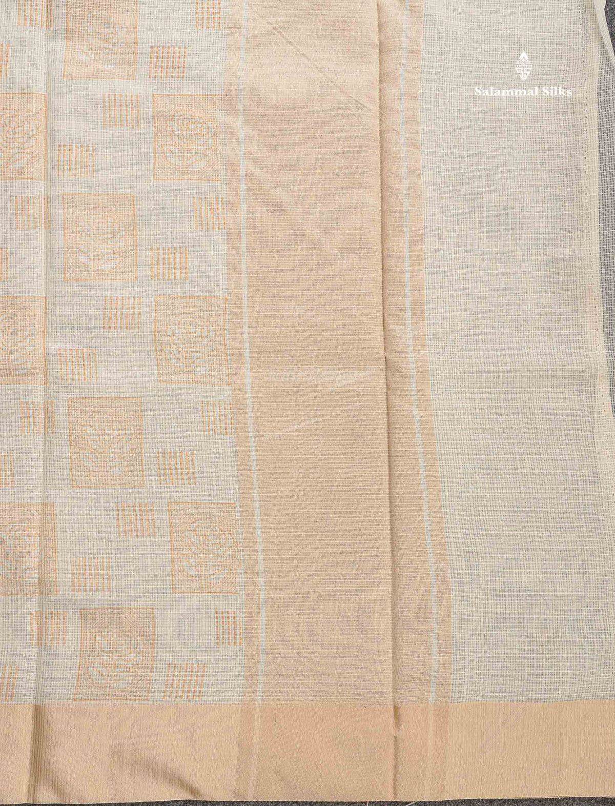 Kota Cotton Fancy Saree - Half White Colour Body Printed Design With Blouse