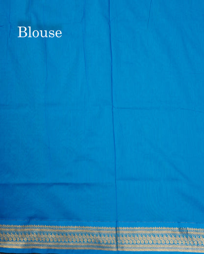 Pastel Blue Kalyani Cotton Saree With Contrast Sky Blue Border