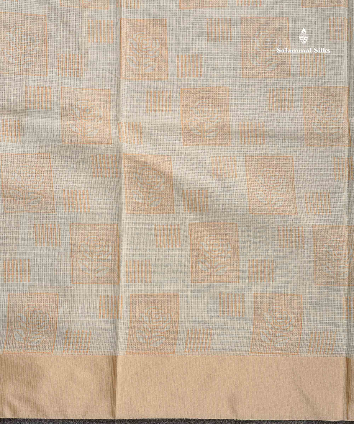 Kota Cotton Fancy Saree - Half White Colour Body Printed Design With Blouse
