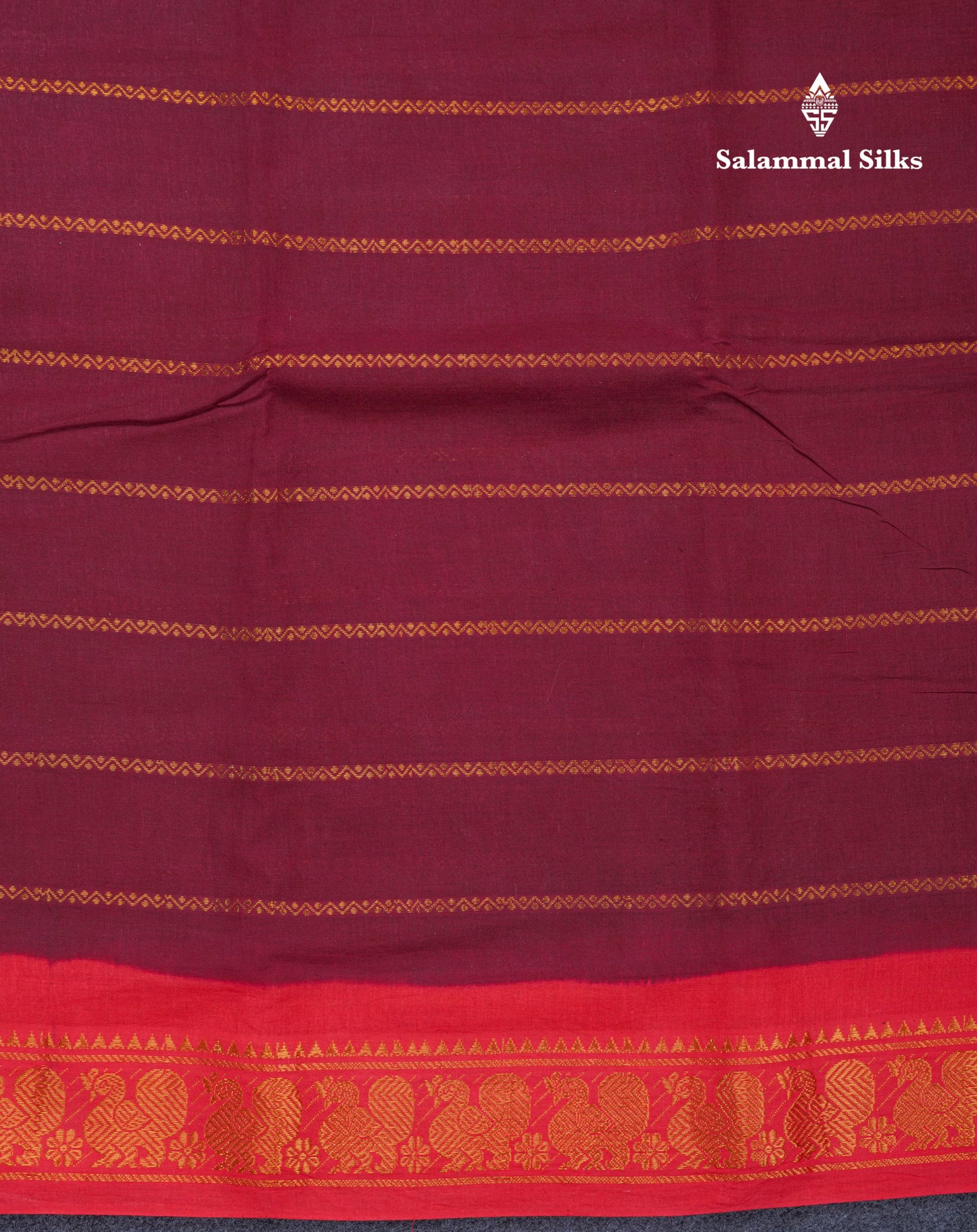 Beautiful Magenta Pure Sungudi Cotton Saree With Contrast Sandal Traditional Small Border