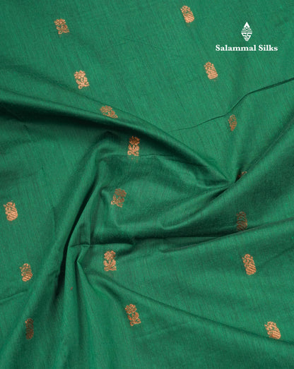 Bottle Green Kalyani Cotton Saree With Contrast Maroon Border