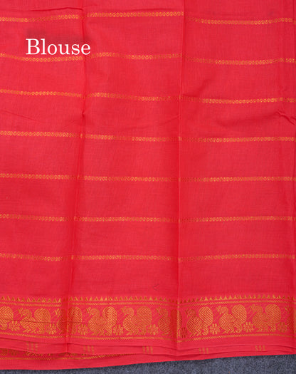 Beautiful Magenta Pure Sungudi Cotton Saree With Contrast Sandal Traditional Small Border