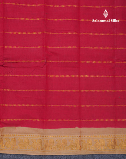 Beautiful Magenta Pure Sungudi Cotton Saree With Contrast Sandal Traditional Small Border