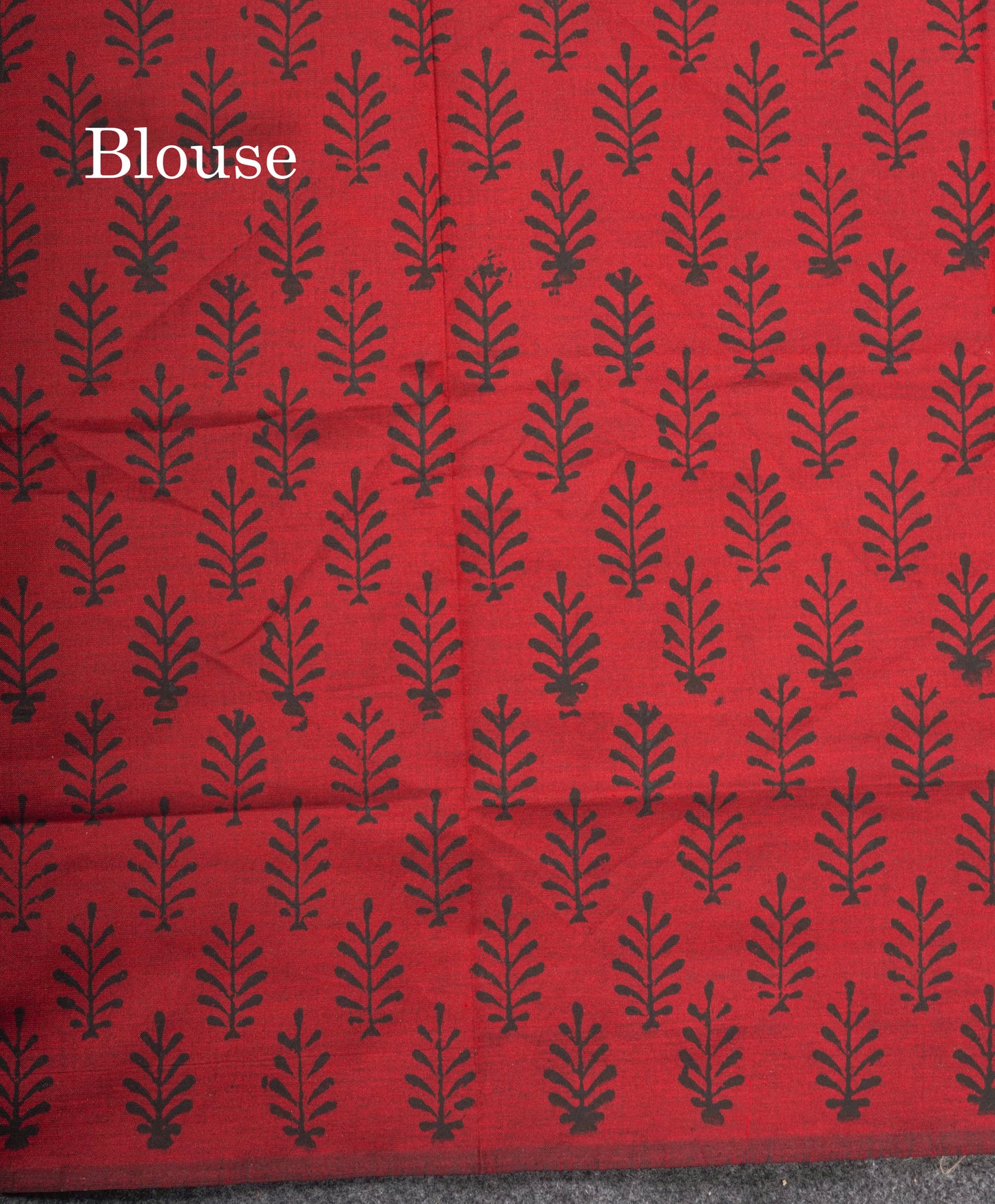 Sandal South Cotton Printed Saree With Contrast Maroon Blouse
