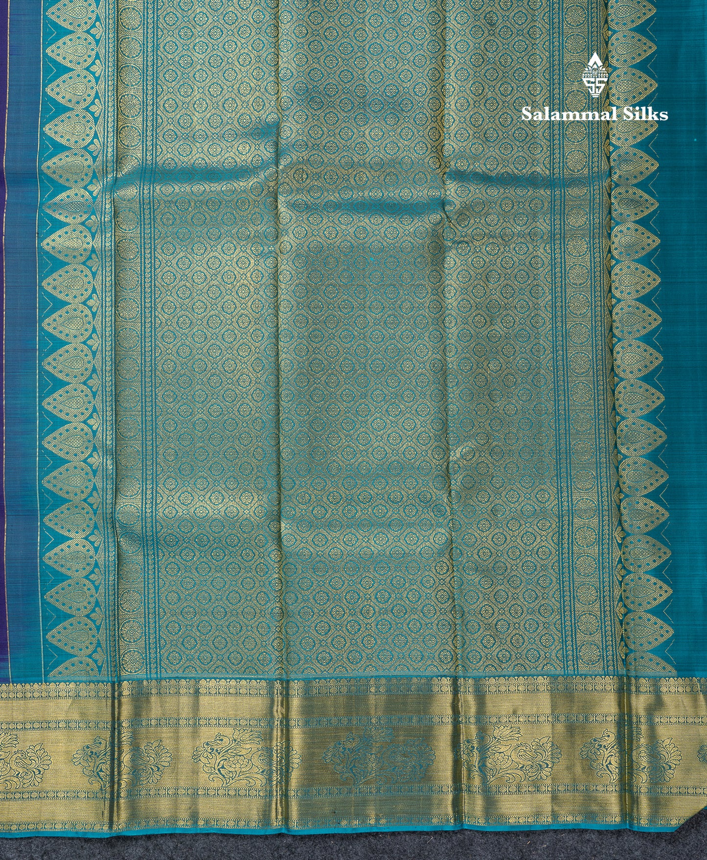 Beautiful Dual Tone Violet Pure Kanjivaram Silk Saree With Contrast Ramar Blue Traditional Evening Morning Border