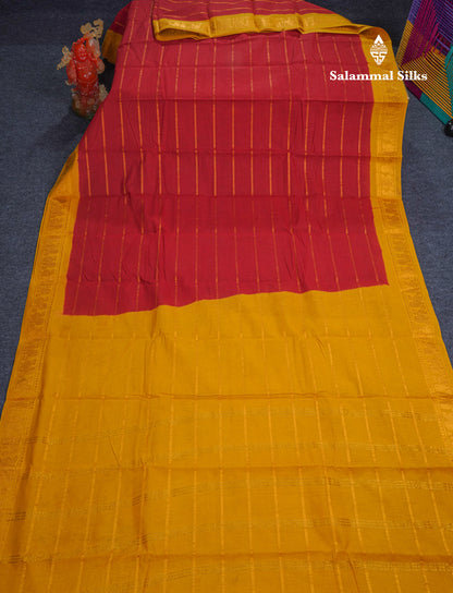 Beautiful Magenta Pure Sungudi Cotton Saree With Contrast Sandal Traditional Small Border