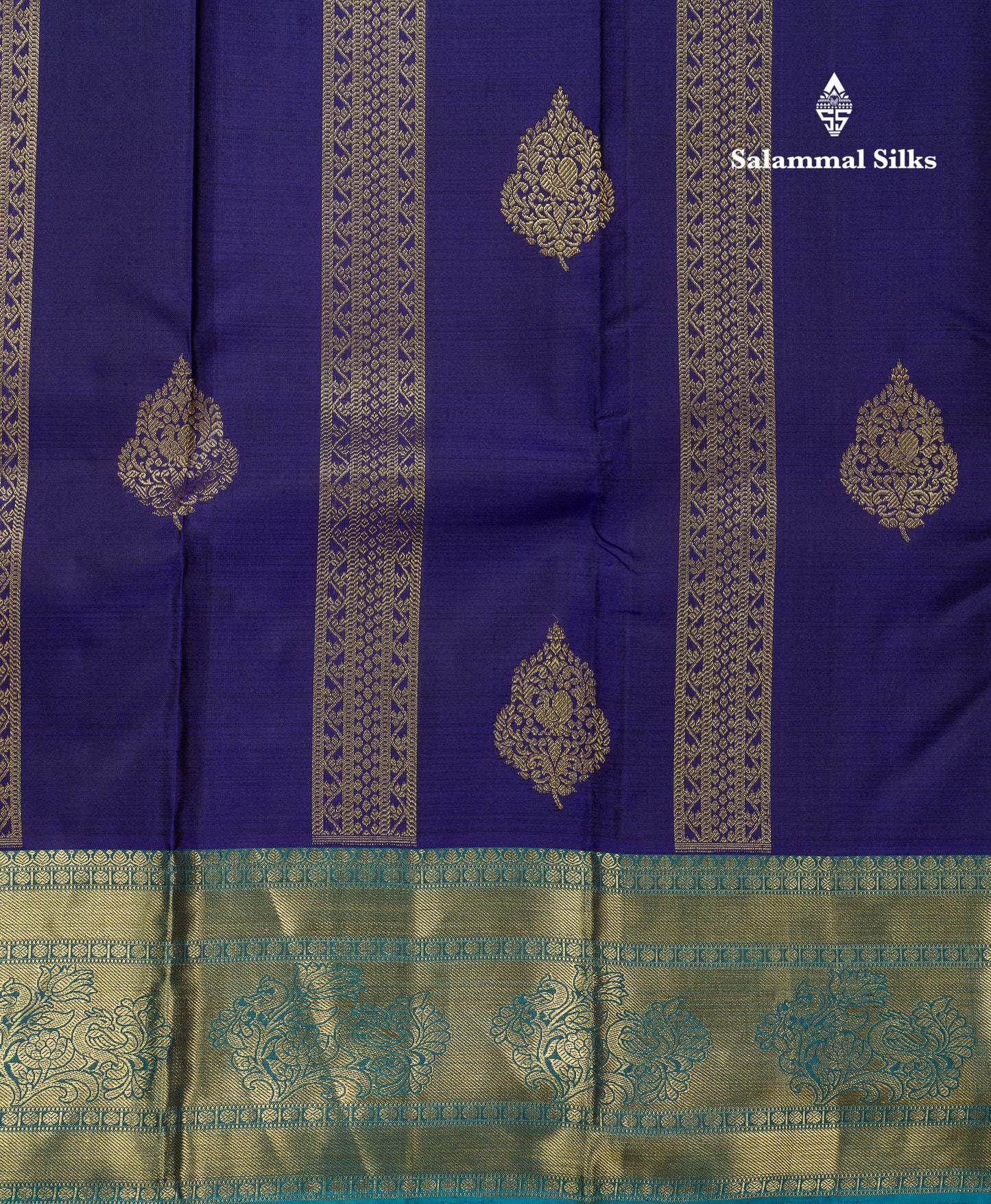 Beautiful Dual Tone Violet Pure Kanjivaram Silk Saree With Contrast Ramar Blue Traditional Evening Morning Border