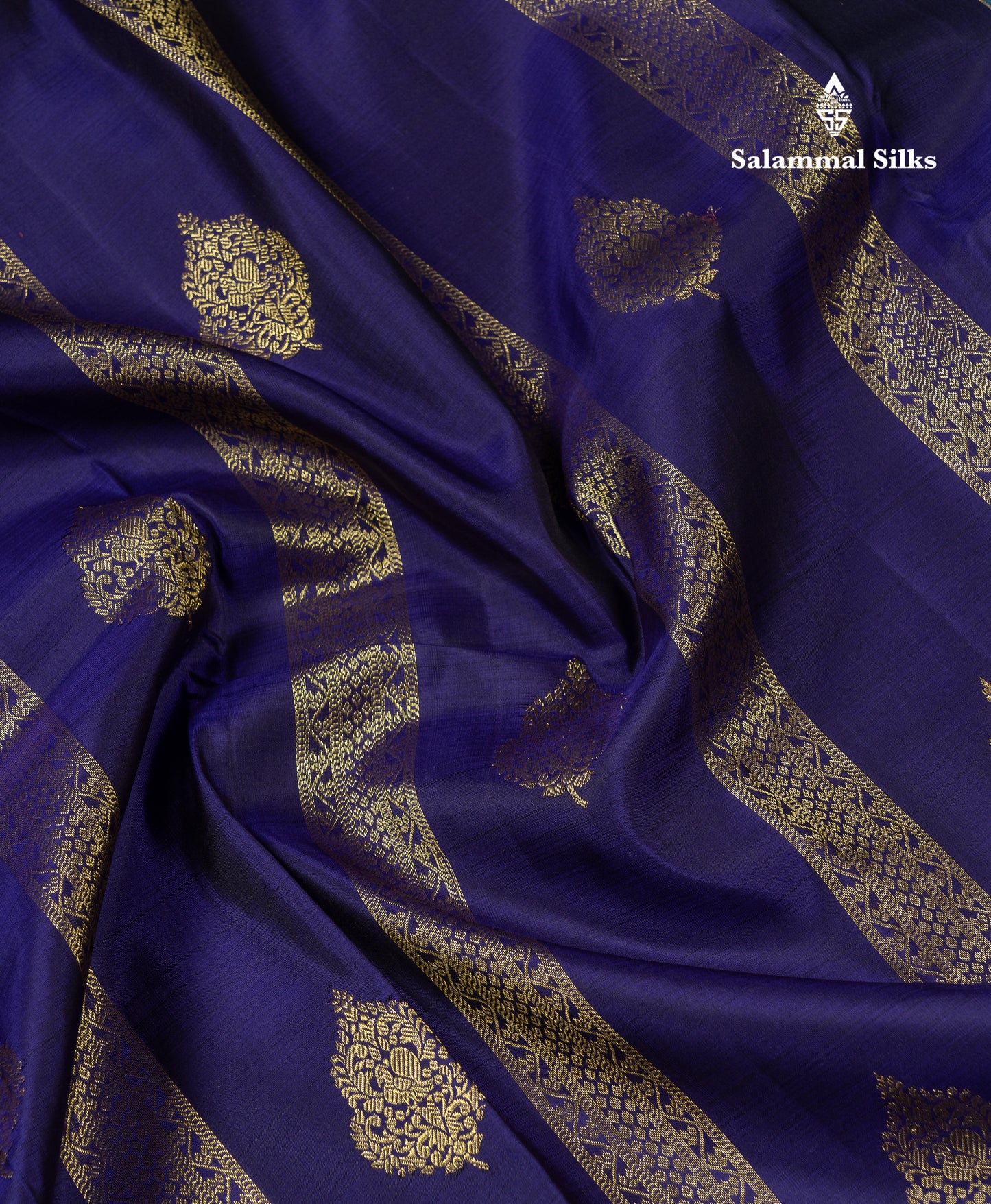 Beautiful Dual Tone Violet Pure Kanjivaram Silk Saree With Contrast Ramar Blue Traditional Evening Morning Border