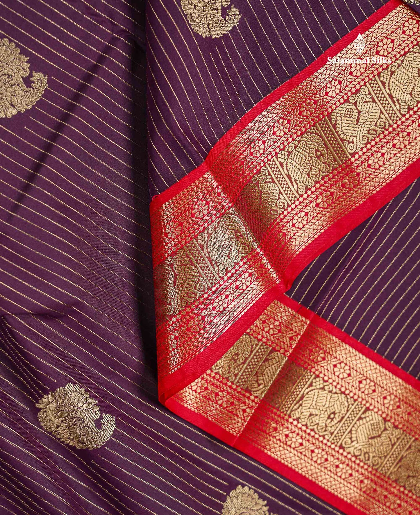 Semi Silk Saree -  Pista Green Zari Lines Butta With Contrast Redish Pink Traditional Evening Morning Border