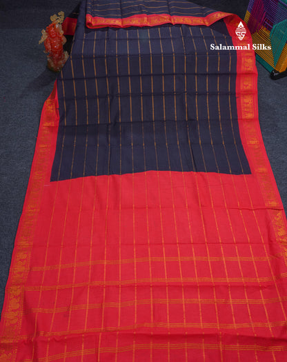 Beautiful Magenta Pure Sungudi Cotton Saree With Contrast Sandal Traditional Small Border